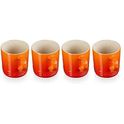 Le Creuset Mokken van aardewerk, set van 4, 350 ml elk, vulkanisch Le Creuset Mokken van aardewerk, set van 4, 350 ml elk, vulkanisch