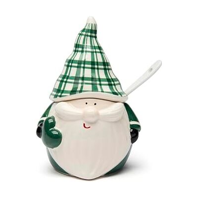 Excelsa Green winter kaas en suiker pot keramiek met kerstkabouter Excelsa Green winter kaas en suiker pot keramiek met kerstkabouter