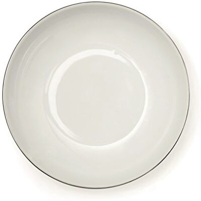 Excelsa Platinum soepbord, porselein, wit/rand zilver, 21 x 21 x 4 cm Excelsa Platinum soepbord, porselein, wit/rand zilver, 21 x 21 x 4 cm