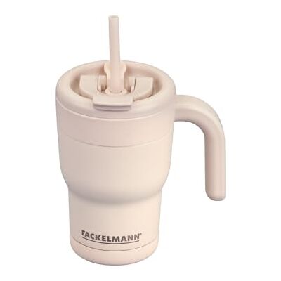 FACKELMANN x Pamela Reif Geïsoleerde drinkbeker, 420 ml, van roestvrij staal in pastelbeige met keramische coating, dubbelwandig geïsoleerd, PFAS-vrije coating, reiniging met de hand FACKELMANN x Pamela Reif Geïsoleerde drinkbeker, 420 ml, van roestvrij staal in pastelbeige met keramische coating, dubbelwandig geïsoleerd, PFAS-vrije coating, reiniging met de hand