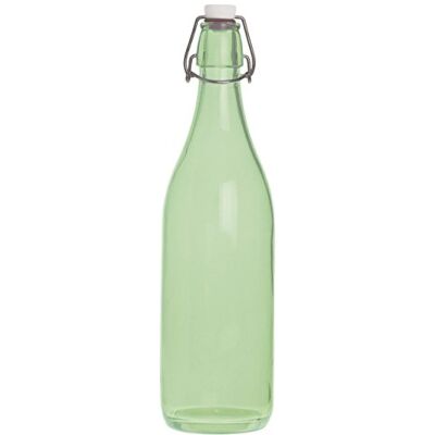Excelsa Happy Color Glad fles, 1 liter, glas, groen, 8 x 8 x 30 cm Excelsa Happy Color Glad fles, 1 liter, glas, groen, 8 x 8 x 30 cm