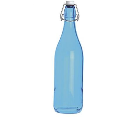 Excelsa Happy Color Glad fles, 1 liter, glas, blauw, 8 x 8 x 30 cm Excelsa Happy Color Glad fles, 1 liter, glas, blauw, 8 x 8 x 30 cm