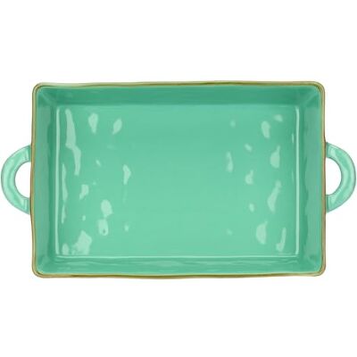 ROSE & TULIPANI MILANO Rose&Tulipani Concerto Ovenschotel van aardewerk, 38 x 7,5 cm, diepte 22 cm, groen ROSE & TULIPANI MILANO Rose&Tulipani Concerto Ovenschotel van aardewerk, 38 x 7,5 cm, diepte 22 cm, groen