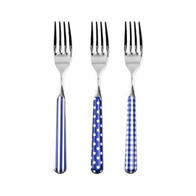 HOME Provence Set 6 vorken van roestvrij staal, decoratie blauw HOME Provence Set 6 vorken van roestvrij staal, decoratie blauw