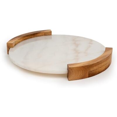 Bredemeijer Serveerplank Viggo Ø 35 cm Marmer met hout Bredemeijer Serveerplank Viggo Ø 35 cm Marmer met hout