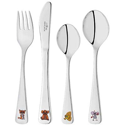 Gerlach G05-0056P-ZEST-04PU-S1S1-01 servieset voor kinderen met 4 stuks van -G05-0056P-ZEST-04PU-S1S1-01, roestvrij staal Gerlach G05-0056P-ZEST-04PU-S1S1-01 servieset voor kinderen met 4 stuks van -G05-0056P-ZEST-04PU-S1S1-01, roestvrij staal
