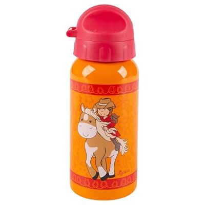 Sigikid Roestvrijstalen drinkfles Gina Galop, lekvrij, BPA-vrij, robuust, licht, met draaisluiting demonteerbaar, goed te reinigen, voor kinderen van 3 tot 8 jaar, art.nr. 25289, paarden/oranje-rood, Sigikid Roestvrijstalen drinkfles Gina Galop, lekvrij, BPA-vrij, robuust, licht, met draaisluiting demonteerbaar, goed te reinigen, voor kinderen van 3 tot 8 jaar, art.nr. 25289, paarden/oranje-rood,