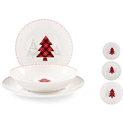 Royal 18-delig Porseleinen Servies - Decoratief Ruitpatroon Royal 18-delig Porseleinen Servies - Decoratief Ruitpatroon