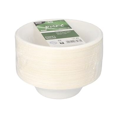 PAPSTAR 50 schalen, suikerriet "pure" 380 ml Ø 15,5 cm · 4,6 cm wit PAPSTAR 50 schalen, suikerriet "pure" 380 ml Ø 15,5 cm · 4,6 cm wit