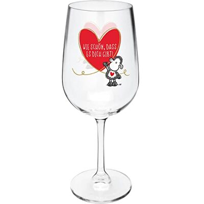 Sheepworld 47830 wijnglas motief hart, glas, 40 cl Sheepworld 47830 wijnglas motief hart, glas, 40 cl