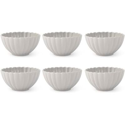 H&H Set van 6 schaaltjes Lotus grijs 14 cm H&H Set van 6 schaaltjes Lotus grijs 14 cm
