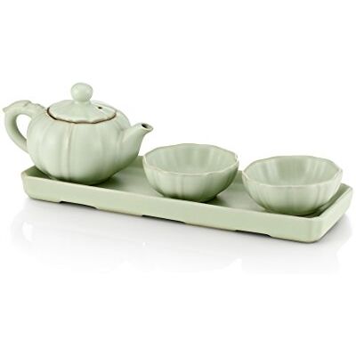 TEA SOUL Thee SOUL RU WARE PORC. TEAPOT & 2 CUPS SET GREEN, Porselein, 33.5x19.2x10.2 cm TEA SOUL Thee SOUL RU WARE PORC. TEAPOT & 2 CUPS SET GREEN, Porselein, 33.5x19.2x10.2 cm