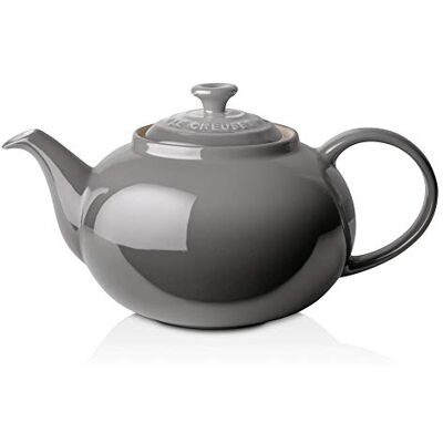 Le Creuset Geëmailleerde klassieke theepot van aardewerk, 1,3 liter, voor 3-4 kopjes, vuursteen, 70702134440000 Le Creuset Geëmailleerde klassieke theepot van aardewerk, 1,3 liter, voor 3-4 kopjes, vuursteen, 70702134440000