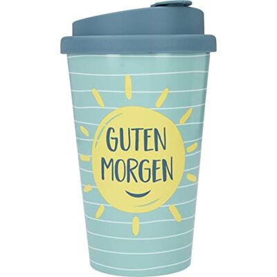 Depesche 2180-050 To Go beker van kunststof met spreuk, 350 ml, herbruikbaar, goede morgen Depesche 2180-050 To Go beker van kunststof met spreuk, 350 ml, herbruikbaar, goede morgen