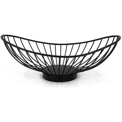 PARENCE Ovaal mat zwarte metalen fruitmand 25 x 13,5 x 9 cm Broodmand ontworpen voor tafel, keuken en restaurant PARENCE Ovaal mat zwarte metalen fruitmand 25 x 13,5 x 9 cm Broodmand ontworpen voor tafel, keuken en restaurant
