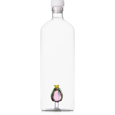 Ichendorf Milano fles, cactus roze bloem, collectie Desert Plants, 115 cl, borosilicaatglas, handgemaakt Ichendorf Milano fles, cactus roze bloem, collectie Desert Plants, 115 cl, borosilicaatglas, handgemaakt