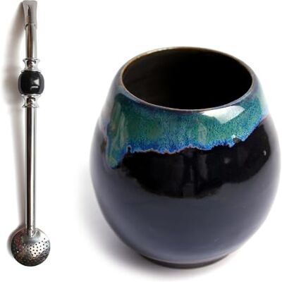 La Fuente Yerba Mate Theebeker 300 ml Unieke Matero Vaatwasmachinebestendig Roestvrij Stalen Rietje Bombilla Bola Zwart 21 cm Set Voor Mate Thee La Fuente Yerba Mate Theebeker 300 ml Unieke Matero Vaatwasmachinebestendig Roestvrij Stalen Rietje Bombilla Bola Zwart 21 cm Set Voor Mate Thee