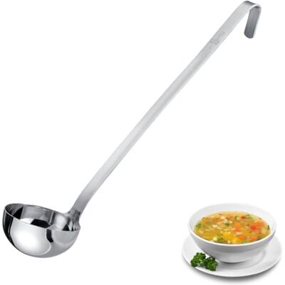 Westmark Pollepel Pro – Kleine roestvrijstalen soeplepel voor de professionele keuken – Pollepel voor sauzen, dressings etc. – Zilver, Ø 9 cm, 200 ml Westmark Pollepel Pro – Kleine roestvrijstalen soeplepel voor de professionele keuken – Pollepel voor sauzen, dressings etc. – Zilver, Ø 9 cm, 200 ml