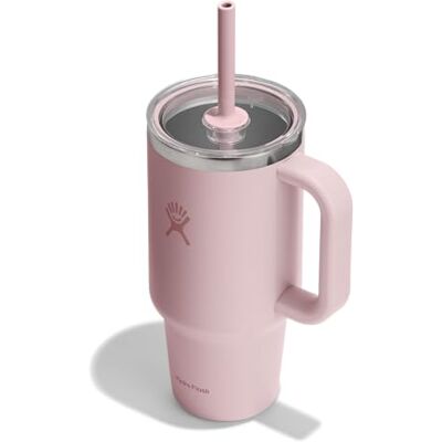 Hydro Flask – Travel Tumbler 936 ml (32 oz) with Clear Press-In Straw Lid – Roestvrij Staal – Dubbelwandig Vacuüm Geïsoleerd – Spatbestendig – Trillium Hydro Flask – Travel Tumbler 936 ml (32 oz) with Clear Press-In Straw Lid – Roestvrij Staal – Dubbelwandig Vacuüm Geïsoleerd – Spatbestendig – Trillium