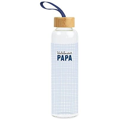 Grafik Werkstatt Grafik Workshop Drinkfles van glas met grappige spreuk met greeplus 550 ml Wereldbeste Papa Grafik Werkstatt Grafik Workshop Drinkfles van glas met grappige spreuk met greeplus 550 ml Wereldbeste Papa