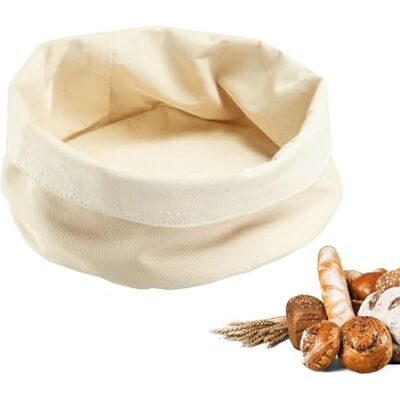 Westmark ronde broodzak – stoffen broodmand voor brood, broodjes, gebak & fruit – moderne broodopberger van katoen – lichtbeige/beige, ø 20 x 12 cm Westmark ronde broodzak – stoffen broodmand voor brood, broodjes, gebak & fruit – moderne broodopberger van katoen – lichtbeige/beige, ø 20 x 12 cm