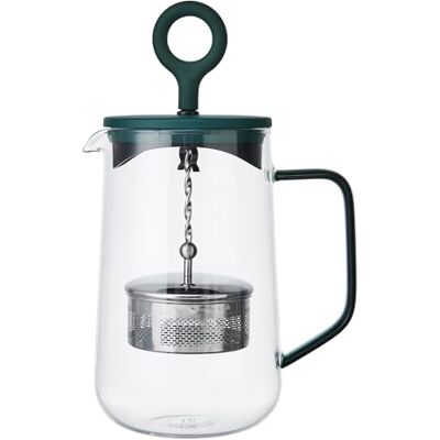 La Cafetière Gyro Spinfuser theepot en mok set, groene kleur, 4 kopjes glazen pot voor losse thee en kruidenthee met fijnmazig roestvrijstalen filterzeefje, hittebestendig borosilicaatglas, 1,25 liter La Cafetière Gyro Spinfuser theepot en mok set, groene kleur, 4 kopjes glazen pot voor losse thee en kruidenthee met fijnmazig roestvrijstalen filterzeefje, hittebestendig borosilicaatglas, 1,25 liter
