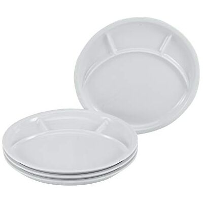 Creatable , 22922, Serie Grill Universeel, Servies Set, Fondue Plaat 4 Delig, Porselein, Wit Creatable , 22922, Serie Grill Universeel, Servies Set, Fondue Plaat 4 Delig, Porselein, Wit