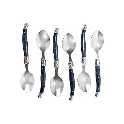 Pradel Excellence Laguiole Soeplepels Set - Roestvrij staal, grijs marmer - 6 stuks Pradel Excellence Laguiole Soeplepels Set - Roestvrij staal, grijs marmer - 6 stuks