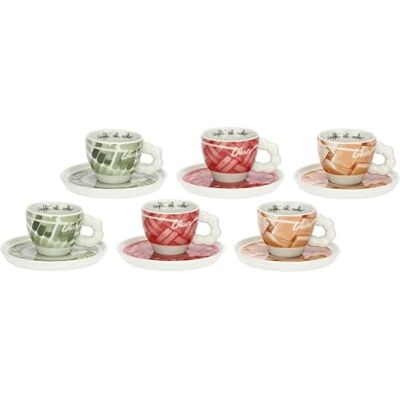 THUN , Set van 6 porseleinen espressokopjes, lijnknuffels, verzamelobject, koffiekopjes, cadeau-idee voor Kerstmis, mok 85 ml, Ø 6,70 cm, hoogte 5,2 cm, diameter schoteltje 12 cm THUN , Set van 6 porseleinen espressokopjes, lijnknuffels, verzamelobject, koffiekopjes, cadeau-idee voor Kerstmis, mok 85 ml, Ø 6,70 cm, hoogte 5,2 cm, diameter schoteltje 12 cm