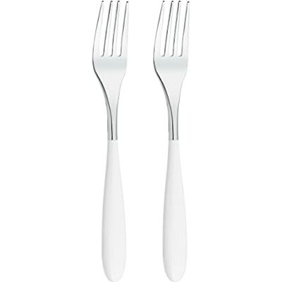 Grunwerg Rockingham Forge 2TAF650W Luxe bestekset: set van 2 tafelvorken van roestvrij staal witte handgrepen van PBT kunststof, 18/10 Grunwerg Rockingham Forge 2TAF650W Luxe bestekset: set van 2 tafelvorken van roestvrij staal witte handgrepen van PBT kunststof, 18/10
