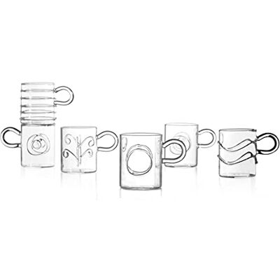 Ichendorf Milano borosilicaatglas, set van 6 koffiekopjes, collectie Deco, 0,05 kg Ichendorf Milano borosilicaatglas, set van 6 koffiekopjes, collectie Deco, 0,05 kg
