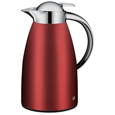 ALFI Signo 1,0 l, satijnen rood, roestvrijstalen thermoskan, hygiënisch inzetstuk van gehard glas, draaisluiting met comfortabele drukknop, ergonomische handgreep, met één hand, ideaal als koffiepot, ALFI Signo 1,0 l, satijnen rood, roestvrijstalen thermoskan, hygiënisch inzetstuk van gehard glas, draaisluiting met comfortabele drukknop, ergonomische handgreep, met één hand, ideaal als koffiepot,