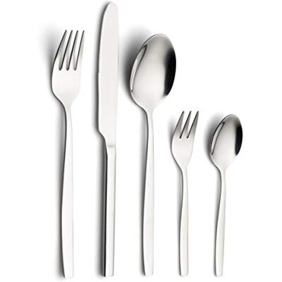 ECHTWERK Tafelbestek Positano Silver Edition, 30-delig, voor 6 personen, 18/10 hoogglanzend, roestvrij staal, hoogwaardige bestekset, voor eettafel, tafeldecoratie voor bruiloften, incl. ECHTWERK Tafelbestek Positano Silver Edition, 30-delig, voor 6 personen, 18/10 hoogglanzend, roestvrij staal, hoogwaardige bestekset, voor eettafel, tafeldecoratie voor bruiloften, incl.
