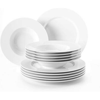 Seltmann Weiden 001.710913 No Limits wit tafelservies 12-delig, porselein Seltmann Weiden 001.710913 No Limits wit tafelservies 12-delig, porselein