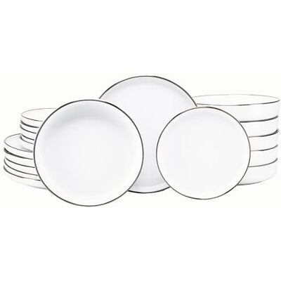 Creatable , 24797, serie Nordic Festive wit, 18-delige serviesset voor 6 personen, bordenset van aardewerk, vaatwasser- en magnetronbestendig, kwaliteitsproductie Creatable , 24797, serie Nordic Festive wit, 18-delige serviesset voor 6 personen, bordenset van aardewerk, vaatwasser- en magnetronbestendig, kwaliteitsproductie