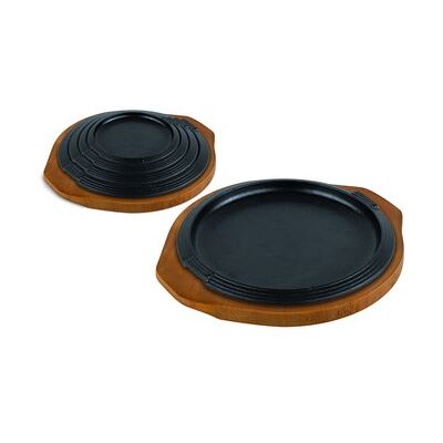 Ilsa Bord van gietijzer, dienblad van hout, rond, 31 cm Ilsa Bord van gietijzer, dienblad van hout, rond, 31 cm