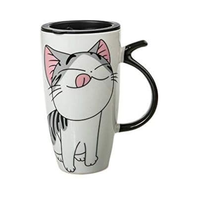 lachineuse Kawaii Lucky kattenmok 600 ml Grote XXL witte porseleinen mok Japanse thee- en koffiemok met geïsoleerd deksel Lucky Cat Cadeau-idee Japan Azië mok Reuzenmok lachineuse Kawaii Lucky kattenmok 600 ml Grote XXL witte porseleinen mok Japanse thee- en koffiemok met geïsoleerd deksel Lucky Cat Cadeau-idee Japan Azië mok Reuzenmok