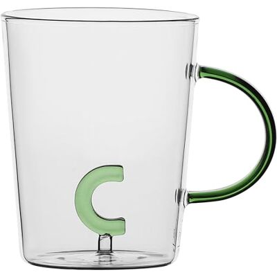 LA PORCELLANA BIANCA Mok letter 'C' van borosilicaatglas, inhoud 400 ml, collectie Allalettera LA PORCELLANA BIANCA Mok letter 'C' van borosilicaatglas, inhoud 400 ml, collectie Allalettera
