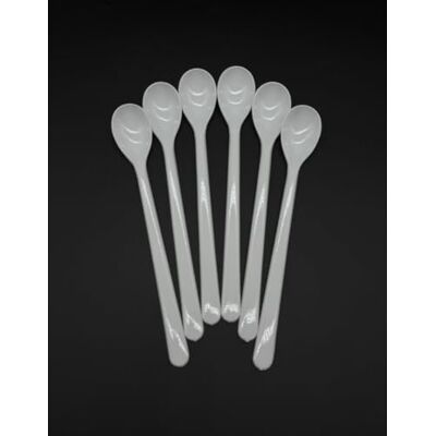 Kimmel Lepel 18 cm lang, multifunctionele lepel yoghurtlepel, ijslepel, cocktaillelepel, 6 stuks, herbruikbaar, kunststof, kleur wit Kimmel Lepel 18 cm lang, multifunctionele lepel yoghurtlepel, ijslepel, cocktaillelepel, 6 stuks, herbruikbaar, kunststof, kleur wit