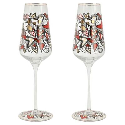 Goebel Champagneglas Romero Britto All We Need Is Love Pop Art Goebel Champagneglas Romero Britto All We Need Is Love Pop Art