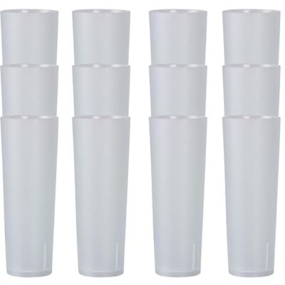 PARENCE .- Set van 20 herbruikbare buisbekers van hard plastic 33cl / grote capaciteit, allerlei soorten dranken, anti-breuk PARENCE .- Set van 20 herbruikbare buisbekers van hard plastic 33cl / grote capaciteit, allerlei soorten dranken, anti-breuk