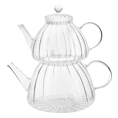 KARACA Lori glazen theepot met infuser Turkse transparante theepot theemaker voor los blad, kruidenthee voor 9 kopjes theeketel (1,2 l) en theepotdeksel met verwijderbare zeef (0,6 l) KARACA Lori glazen theepot met infuser Turkse transparante theepot theemaker voor los blad, kruidenthee voor 9 kopjes theeketel (1,2 l) en theepotdeksel met verwijderbare zeef (0,6 l)