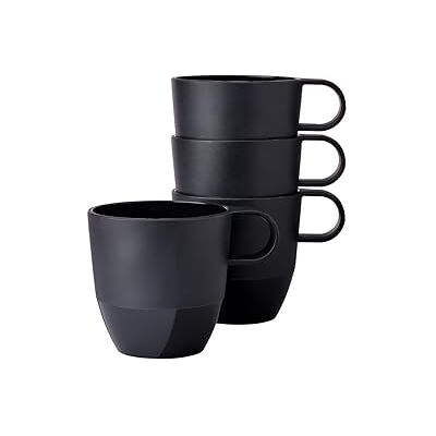 Mepal Silueta Mok, 4 stuks, thee- en koffiemok, vaatwasmachine- en magnetronbestendig servies, 300 ml, zwart (Nordic Black) Mepal Silueta Mok, 4 stuks, thee- en koffiemok, vaatwasmachine- en magnetronbestendig servies, 300 ml, zwart (Nordic Black)
