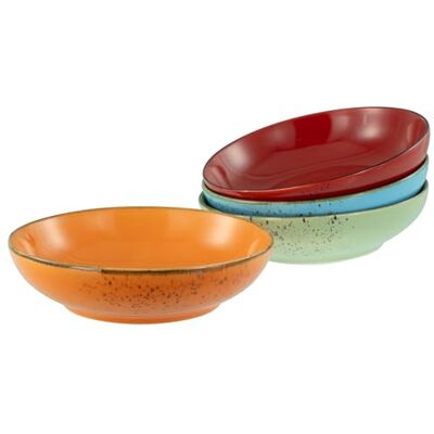 Creatable , 22875, serie Nature Collection Mediterran, 4-delige serviesset voor 4 personen, Poke Bowl van aardewerk, vaatwasser- en magnetronbestendig, kwaliteitsproductie Creatable , 22875, serie Nature Collection Mediterran, 4-delige serviesset voor 4 personen, Poke Bowl van aardewerk, vaatwasser- en magnetronbestendig, kwaliteitsproductie