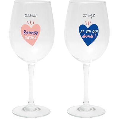Mr. Wonderful Set van 2 wijnglazen Goede golven en wijn die overvloedig aanwezig is! Capaciteit glazen: 475 ml Mr. Wonderful Set van 2 wijnglazen Goede golven en wijn die overvloedig aanwezig is! Capaciteit glazen: 475 ml