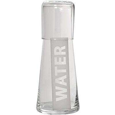 DRW Nachtset fles en glas van transparant glas, 700 ml DRW Nachtset fles en glas van transparant glas, 700 ml