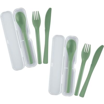 Westmark 2 Besteksets elk 3-delig – Praktische bestekset met mes, vork en eetlepel in meeneembox, ideaal voor kamperen, festivals en picknicks – BPA-vrij, mintgroen Westmark 2 Besteksets elk 3-delig – Praktische bestekset met mes, vork en eetlepel in meeneembox, ideaal voor kamperen, festivals en picknicks – BPA-vrij, mintgroen