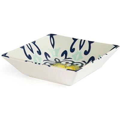 Excelsa Amalfi Set van 6 soepborden van keramiek, 17 x 17 cm, motief Mediterraan, blauw en geel Excelsa Amalfi Set van 6 soepborden van keramiek, 17 x 17 cm, motief Mediterraan, blauw en geel