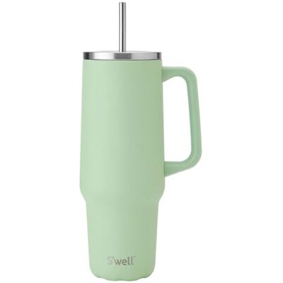 S'well Tumbler XL, Herbruikbare Drinktrommel met Rietje, Drielagige Roestvrijstalen fles, Houdt drankjes 50 uur warm en 10 uur koud, 1180 ml, Pistachio S'well Tumbler XL, Herbruikbare Drinktrommel met Rietje, Drielagige Roestvrijstalen fles, Houdt drankjes 50 uur warm en 10 uur koud, 1180 ml, Pistachio