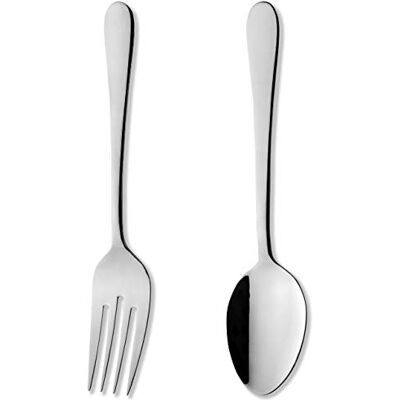 Grunwerg Windsor Carded 2-delige serveervork en lepel set SVGFWDR/C, 18/0 roestvrij staal, zilver Grunwerg Windsor Carded 2-delige serveervork en lepel set SVGFWDR/C, 18/0 roestvrij staal, zilver